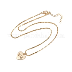 Ожерелья и комплекты из сплава с подвесками в виде сердца из латуни и счастливого числа 333 SJEW-P005-01G