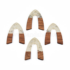 Подвески из прозрачной смолы и ореха RESI-N025-029-A02