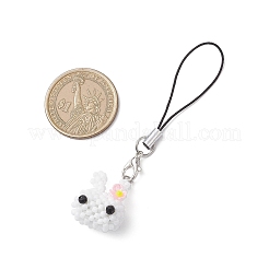 Ремешки для мобильного телефона с головой кролика HJEW-MZ00371