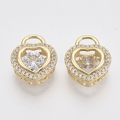 Латунные микропаве прозрачные кубические циркониевые подвески ZIRC-T011-14G-NF