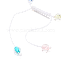 Bracciale da donna in acrilico malocchio e perline intrecciate rotonde a lampwork&nbsp;BJEW-JB08379-01