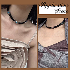 2 шт. 2-цветный богемский сплав и смола&nbsp;NJEW-CL0001-11