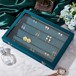 Прямоугольная подарочная коробка для сережек из искусственной кожи CON-WH0089-14B