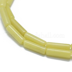 天然オリーブヒスイビーズ連売り  コラム  11~15x3.5~4.5mm  穴：1~1.2mm  約28~30個/連  15.1~15.9インチ（38.5~40.5cm）&nbsp;G-F631-D21
