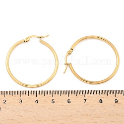 Boucles d'oreilles créoles en acier inoxydable 304 avec placage ionique (IP)&nbsp;EJEW-N0016-11G-E