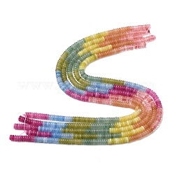 Brins de perles en verre de quartz cerise et en jade blanc naturel teinté et en aventurine verte&nbsp;X-G-H333-02C