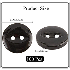 100 шт. пуговицы из смолы с 2 отверстиями BUTT-CY0001-23B