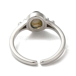 Овальные открытые кольца-манжеты из натуральных смешанных драгоценных камней&nbsp;RJEW-M155-07P