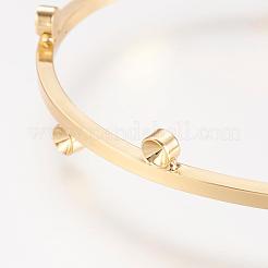 真鍮製カフバングル  18KGP本金メッキ  2インチx2-3/8インチ（49x60mm）&nbsp;BJEW-P168-B09