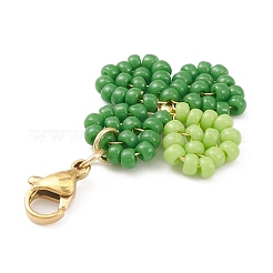 Decorazioni pendenti con perline di vetro trifoglio&nbsp;HJEW-TA00034