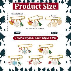 5 шт. железные броши на рождественскую тематику&nbsp;JEWB-PH01270
