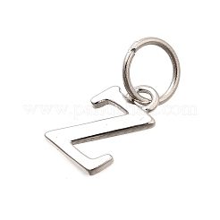 925スターリングシルバーペンダント  文字L  文字Z  10x6x1mm  穴：4mm&nbsp;STER-R011-07P-Z