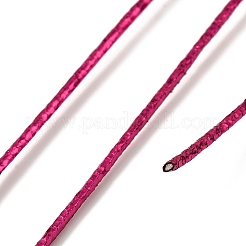 レーザーPUレザーコード  DIYのジュエリーには  濃いピンク  2mm  約98~100 M /バンドル&nbsp;AJEW-I070-A05