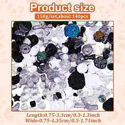 150 г непрозрачных и прозрачных акриловых бусин&nbsp;OACR-ME0001-05