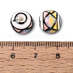 手作りの陶器ビーズ  手描きの磁器  ラウンド  シャンパンイエロー  10~10.5mm  穴：1.6~4mm&nbsp;PORC-Q007-07F