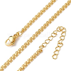 Ожерелья из двухжильных цепочек из латуни толщиной 3 мм&nbsp;NJEW-C094-02G
