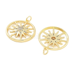 Pendenti in ottone placcato con micro pavé di zirconi trasparenti&nbsp;KK-NH0001-06A-G