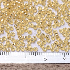 MIYUKIラウンドロカイユビーズ  日本製シードビーズ  11/0  （rr3)シルバーライニングゴールド  2x1.3mm  穴：0.8mm  約50000個/ポンド&nbsp;SEED-G007-RR0003