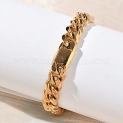 Браслеты из кубинской цепочки из нержавеющей стали 304 для женщин&nbsp;BJEW-G779-04B-G