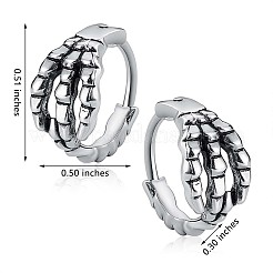304ステンレススチール製クローフープピアス  男性女性のためのゴシックジュエリー  ステンレス鋼色  12.6x13x7.5mm  ピン：1.2mm&nbsp;JE994A