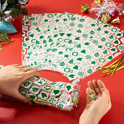 50 шт. прямоугольные прозрачные пластиковые пакеты для хранения печенья с рождественской тематикой&nbsp;XMAS-TA0001-01