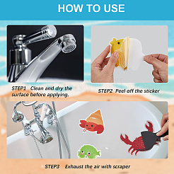 2 комплект из 20 шт. противоскользящих наклеек для ванной из ПВХ с изображением морских животных AJEW-CN0004-08