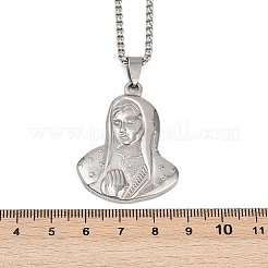 Ожерелья с подвесками из нержавеющей стали Virgin 201 для мужчин и женщин&nbsp;NJEW-K283-17P