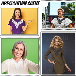 4 шт. двухцветный полиэстеровый кружевной воротник с вышивкой AJEW-CY0001-51A