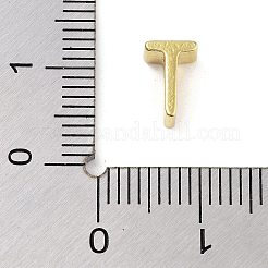 304ステンレスペンダント  24KGP本金メッキ  文字t  8x5.5x4mm  穴：1.6mm&nbsp;STAS-S137-01G-T