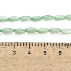 天然淡水シェルビーズ連売り  米のビーズ  染め  薄緑  7~8x3.5~4mm  穴：0.5mm  約47~49個/連  14.37~14.88インチ（36.5~37.8cm）&nbsp;X-SHEL-C010-01A