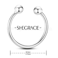 Простые кольца-манжеты из стерлингового серебра с родиевым покрытием JR95A-02