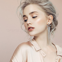 2 пара двухцветных сережек-гвоздиков в форме полых звезд из сплава EJEW-AN0003-77