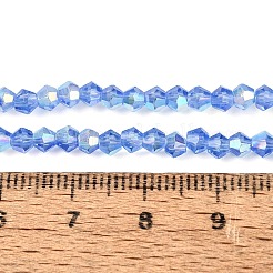 Ab couleur plaqué perles de verre transparent brins&nbsp;GLAA-G127-01-01P
