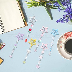 6 шт. 6-х цветные заколки-звездочки из железа и пластика PHAR-CP0001-27