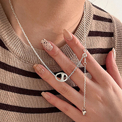 2 шт. 925 кольца-пружины из стерлингового серебра с родиевым покрытием&nbsp;STER-BBC0007-53