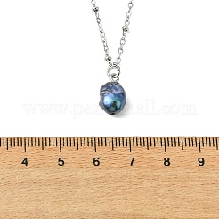 Collier pendentif en perle de culture d'eau douce naturelle en forme de pomme de terre&nbsp;NJEW-JN06346