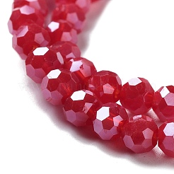 Граненые (32 грань) гальванические стеклянные бусины X-EGLA-R018-4mm-2