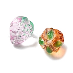 Прозрачные стеклянные эмалевые бусины клубника LAMP-V001-05