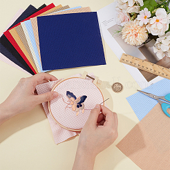 20 шт. 10-х цветные квадратные листы ткани для вышивки крестом&nbsp;DIY-BC0015-39