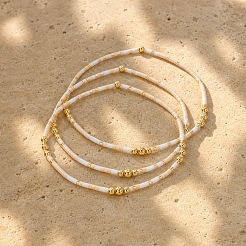 Stretch-Armband-Sets aus Messing- und Glasperlen für Damen&nbsp;BY1958