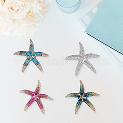 4 broche de solapa de aleación de estrella de mar de 4 colores para ropa de mochila&nbsp;JEWB-CY0001-08