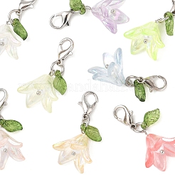 8 шт. 8-х цветные акриловые подвесные украшения-цветы HJEW-FS00034-01