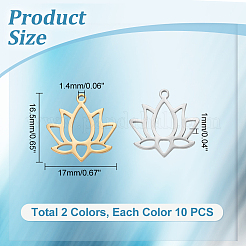 20 шт. подвески из нержавеющей стали 304 двух цветов STAS-UN0048-32