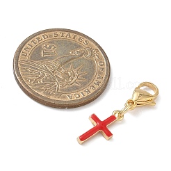 Подвесные кресты из латуни с эмалью&nbsp;HJEW-JM04083