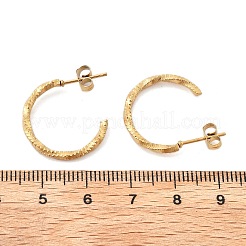Orecchini a bottone a forma di C in acciaio inossidabile 304&nbsp;EJEW-R017-02G-04