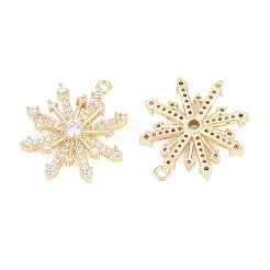 Weihnachtsanhänger aus Messing mit Mikropflaster und klaren Zirkonia&nbsp;KK-H287-05G