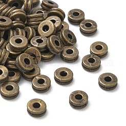 Distanziali in lega rotonda e piatta perline stile tibetano&nbsp;TIBEP-S293-070AB-LF