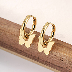 Элегантные серьги-кольца из нержавеющей стали 201 в форме бабочки&nbsp;OL2798