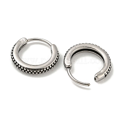316サージカルステンレスフープピアス  リング  アンティークシルバー  15x2.5mm&nbsp;EJEW-D096-23I-AS