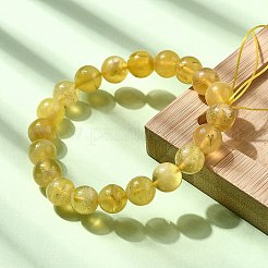 天然イエローオパールラウンドビーズストレッチブレスレット（女性用）  混合サイズ  内径：2-1/8~2-1/2インチ（5.45~6.5cm）  ビーズ：6~12mm  約4~5個/100g&nbsp;BJEW-L712-A02